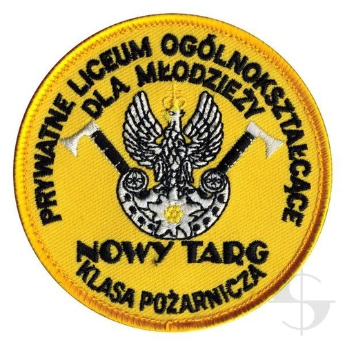 Emblemat szkolny "NOWY TARG - klasa pożarnicza"
