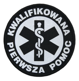 Emblemat odblaskowy Kwalifikowana Pierwsza Pomoc - Rzep 8,5 cm