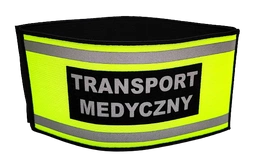 Opaska naramienna odblaskowa z napisem "Transport Medyczny" - z rzepem