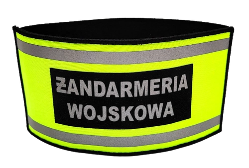 Opaska naramienna odblaskowa z napisem "Żandarmeria Wojskowa" - z rzepem