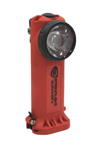 Latarka ręczna, Streamlight SURVIVOR X ATEX 230V AC/12V DC, ładowalna, zestaw (akumulator, ładowarka 230V, ładowarka 12V i uchwyt łądujący), pomarańczowa, pudełko