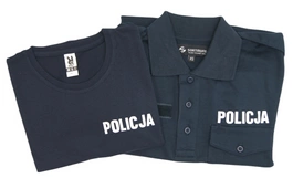 ZESTAW: T-shirt granatowy Policji - damski i Koszulka polo
