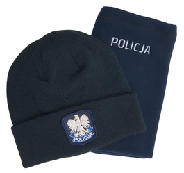 ZESTAW: Czapka zimowa i Komin polarowy Policji