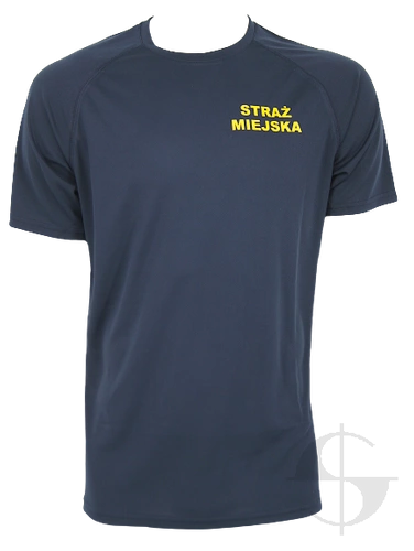 T-shirt poliestrowy, granatowy Straż Miejska - męski