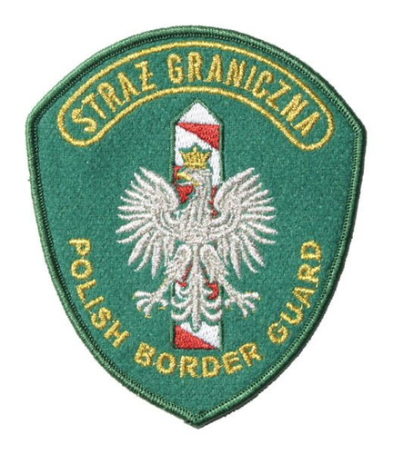 Emblemat naramienny Straży Granicznej MW "POLISH BORDER GUARD" - wyjściowy zielony